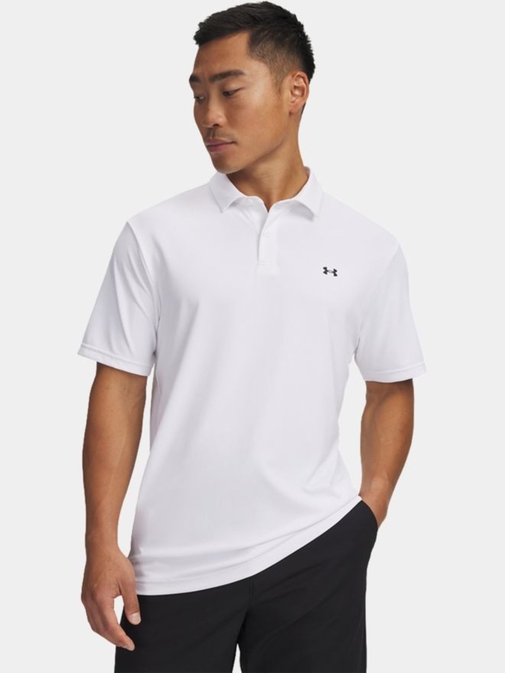 Under Armour White YXL Tech Polo with Small Logo